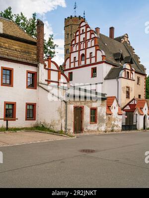 Windischleuba a amarré château à Windischleuba, Altenburger Land district, Thuringe, Allemagne Banque D'Images