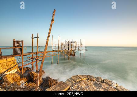 La Costa dei Trabocchi à Marina di San Vito, Trabocco, Chieti, Abruzzo, Italie, Europe Banque D'Images