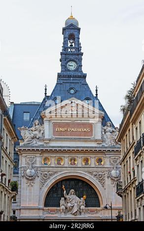 Détail de l'immeuble BNP Paribas, rue de Rougemont, Paris, France, Europe Banque D'Images