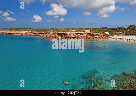 Plage de Cala Saona, Majorque, Îles Baléares, Espagne Banque D'Images