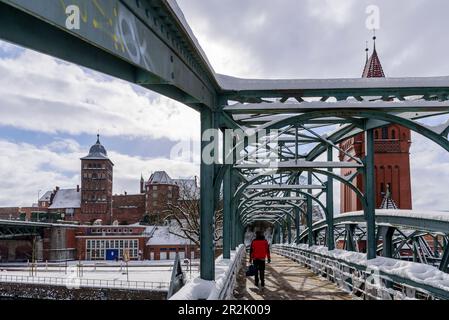 Pont élévateur à Burgtor, Lübeck, Baie de Lübeck, Schleswig-Holstein, Allemagne Banque D'Images