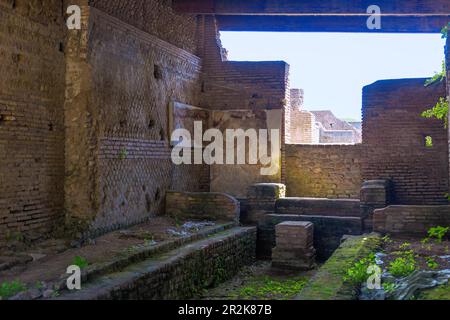 Rome, Ostia Antica, Mitreo dei Serpente, Mithraeum avec fresque de serpent Banque D'Images