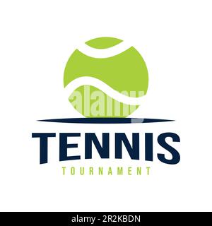 Illustration de balle de tennis, icône de balle. Logo design pour le sport dans un design plat, modèle Illustration de Vecteur