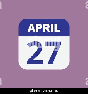 Icône de date du calendrier Flat 27 avril vecteur de stock Illustration de Vecteur