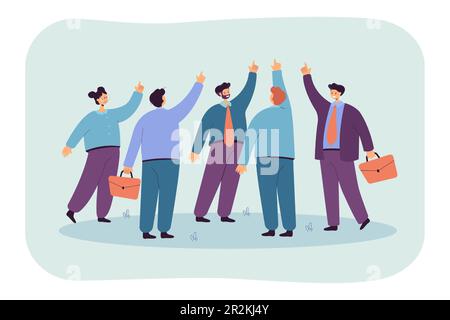 Équipe de personnes pointant les doigts vers le haut Illustration de Vecteur