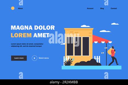 Homme se brisant dans la maison et le dérobant Illustration de Vecteur