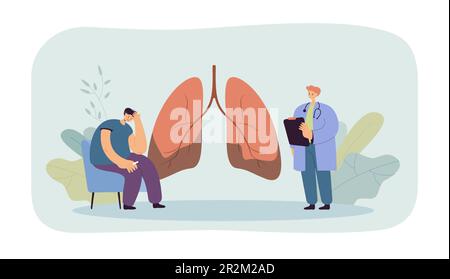 Un médecin informe le patient de la maladie pulmonaire Illustration de Vecteur