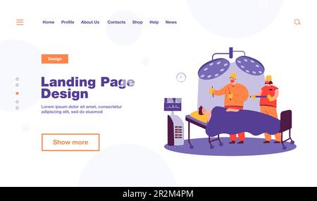 Des chirurgiens expérimentés font équipe pour traiter le patient sur la table d'opération Illustration de Vecteur