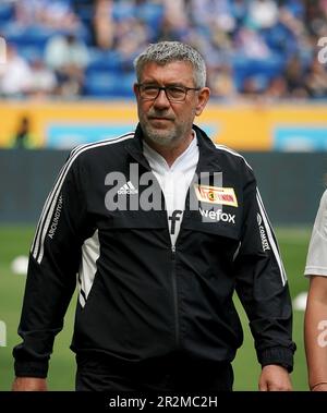 20 mai 2023, stade PreZero, Sinsheim, GER, 1st FBL, TSG 1899 Hoffenheim vs 1st Union Berlin, DFL les règlements interdisent toute utilisation de photographies comme séquences d'images et/ou quasi-vidéo. Sur la photo, l'entraîneur-chef Urs Fischer (Union Berlin) Banque D'Images