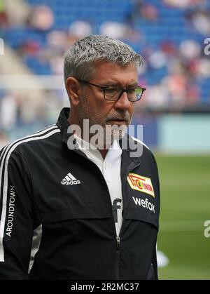 20 mai 2023, stade PreZero, Sinsheim, GER, 1st FBL, TSG 1899 Hoffenheim vs 1st Union Berlin, DFL les règlements interdisent toute utilisation de photographies comme séquences d'images et/ou quasi-vidéo. Sur la photo, l'entraîneur-chef Urs Fischer (Union Berlin) Banque D'Images