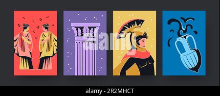 Ensemble d'affiches d'art contemporain sur le thème de la Rome antique Illustration de Vecteur