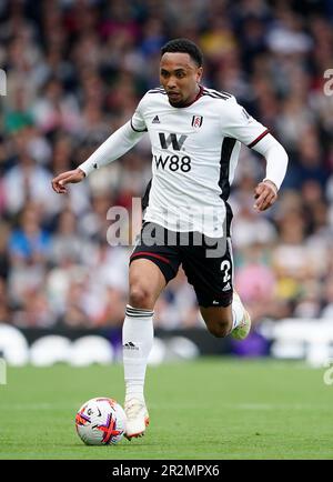 Kenny Tete de Fulham lors du match de la Premier League à Craven Cottage, Londres. Date de la photo: Samedi 20 mai 2023. Banque D'Images