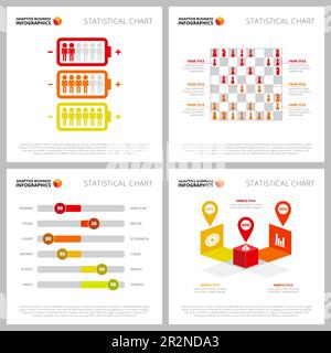 Ensemble de diagrammes créatifs pour le concept d'analyse, de stratégie et de statistiques Illustration de Vecteur