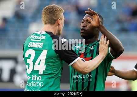 Gand, Belgique. 20th mai 2023. Kevin Denkey de cercle célèbre après avoir marqué un match de football entre KAA Gent et cercle Brugge, samedi 20 mai 2023 à Brugge, le 4 (sur 6) des matchs européens de la première division de la « Jupiler Pro League » du championnat belge. BELGA PHOTO KURT DESPLENTER crédit: Belga News Agency/Alay Live News Banque D'Images