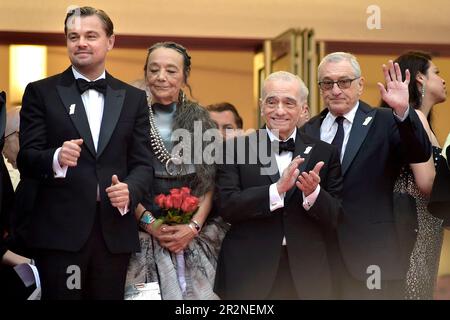 Cannes, France. 20th mai 2023. CANNES, FRANCE - 20 MAI : Leonardo DiCaprio, Directeur Martin Scorsese, Robert de Niro assistent au tapis rouge « les meurtriers de la Lune des fleurs » lors du festival annuel de Cannes 76th au Palais des Festivals sur 20 mai 2023 à Cannes, France. Credit: dpa/Alay Live News Banque D'Images