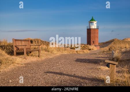 Phare de croisement Rotes Kliff, Sylt, Schleswig-Holstein, Allemagne Banque D'Images