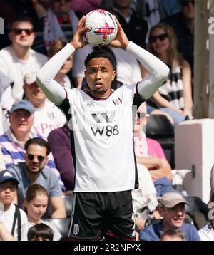 LONDRES, ANGLETERRE - 20 MAI : Fulham's Kenny Tete lors du match de la première ligue entre Fulham FC et Crystal Palace au Craven Cottage on 20 mai 2023 à Londres, Royaume-Uni. (Photo par MB Media) Banque D'Images