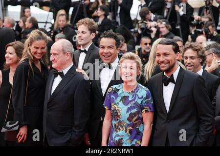 Cannes, France. 20th mai 2023. Pierre Lescure, Patrick Cohen, Anne-Elisabeth Lemoine, Bertrand Chameroy assistant au tapis rouge « les meurtriers de la Lune des fleurs » lors du festival annuel de Cannes 76th au Palais des Festivals sur 20 mai 2023 à Cannes, France. Photo de David Boyer/ABACAPRESS.COM crédit: Abaca Press/Alay Live News Banque D'Images