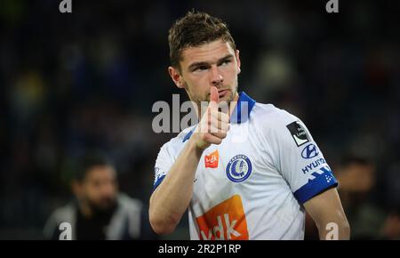 Gand, Belgique. 20th mai 2023. Hugo Cuypers de Gent célèbre après un match de football entre KAA Gent et cercle Brugge, samedi 20 mai 2023 à Bruges, le 4 (sur 6) des matchs européens de la première division de la « Jupiler Pro League » du championnat belge. BELGA PHOTO VIRGINIE LEFOUR crédit: Belga News Agency/Alay Live News Banque D'Images