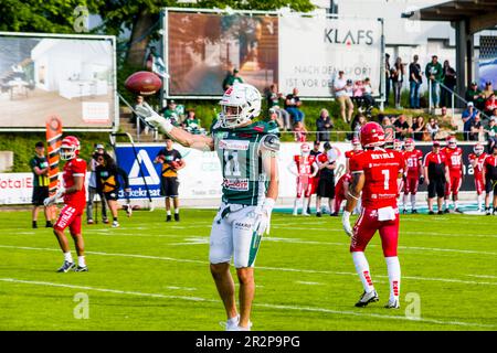 Erima GFL / Ligue allemande de football, Interconferencegame Schwaebisch Hall unicorns vs. Potsdam Royals, 20 mai.2023 # 11 Caleb Schweigart / Schwäbisc Banque D'Images