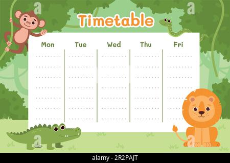 Concept de calendrier jungle Illustration de Vecteur