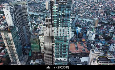 Trump Tower & Gramercy Residences vue aérienne, les plus hauts immeubles des Philippines, gratte-ciel Makati, Metro Manila, Asie du Sud-est Banque D'Images