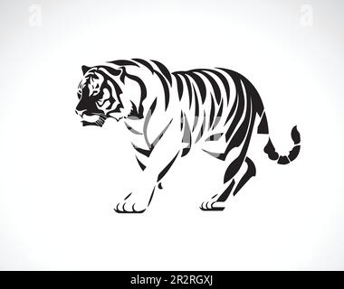 Vecteur de tigre sur fond blanc. Animaux sauvages. Illustration vectorielle superposée facile à modifier. Illustration de Vecteur