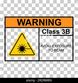 Icône d'étiquette de classe de danger de rayonnement laser 3B, symbole d'information de sécurité illustration vectorielle . Illustration de Vecteur