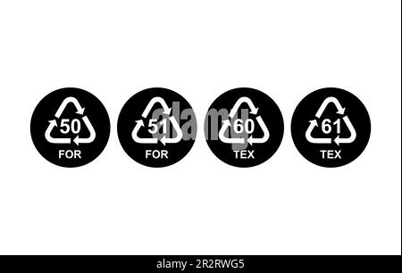 Ensemble de symboles biologiques, panneau de recyclage écologique isolé sur fond blanc. Icône déchets d'emballages . Illustration de Vecteur