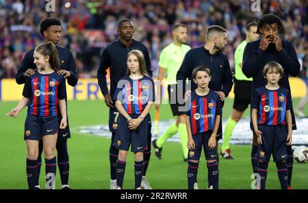 Sabadell, Barcelone, Espagne. 20th mai 2023. Barcelone Espagne 20.05.2023 les joueurs du FC Barcelone regardent pendant la Liga Santander entre le FC Barcelone et Real Sociedad au Camp Nou le 20 mai 2023 à Barcelone. (Credit image: © Xavi Urgeles/ZUMA Press Wire) USAGE ÉDITORIAL SEULEMENT! Non destiné À un usage commercial ! Banque D'Images