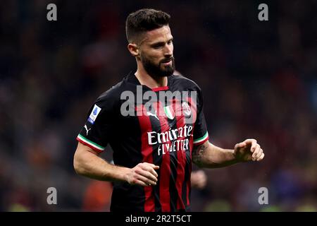Milan, Italie. 20th mai 2023. Olivier Giroud de l'AC Milan regarde pendant la série Un match entre l'AC Milan et l'UC Sampdoria au Stadio Giuseppe Meazza sur 20 mai 2023 à Milan, Italie . Credit: Marco Canoniero / Alamy Live News Banque D'Images
