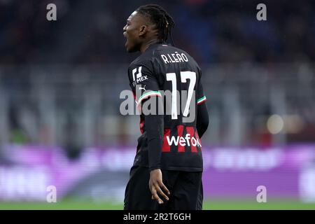 Milan, Italie. 20th mai 2023. Rafael Leao d'AC Milan hurle pendant la série Un match de football entre AC Milan et UC Sampdoria au Stadio Giuseppe Meazza sur 20 mai 2023 à Milan, Italie . Credit: Marco Canoniero / Alamy Live News Banque D'Images