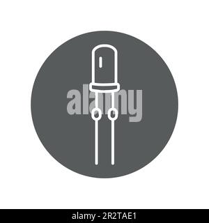 Icône de ligne noire LED à diodes électroluminescentes. Pictogramme pour page Web, application mobile, Promo. Illustration de Vecteur