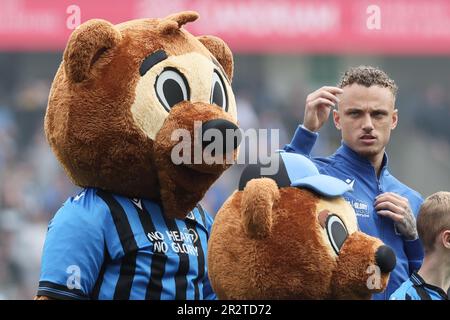 Brugge, Belgique. 21st mai 2023. Noa Lang du Club photographié au début d'un match de football entre le Club Brugge et Royal Antwerp, dimanche 21 mai 2023 à Bruges, le 4 jour des matchs des Champions de la première division du championnat belge de la Jupiler Pro League 2022-2023. BELGA PHOTO BRUNO FAHY crédit: Belga News Agency/Alay Live News Banque D'Images