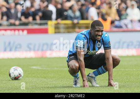 Brugge, Belgique. 21st mai 2023. Clinton Mata du Club réagit lors d'un match de football entre le Club Brugge et Royal Antwerp, dimanche 21 mai 2023 à Bruges, le 4 jour des matchs des Champions de la première division du championnat belge de la Jupiler Pro League 2022-2023. BELGA PHOTO BRUNO FAHY crédit: Belga News Agency/Alay Live News Banque D'Images