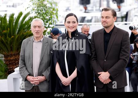 Cannes, France. 21st mai 2023. Robert de Niro, Lily Gladstone und Leonardo DiCaprio beim Photocall zum Kinofilm 'Killers of the Flower Moon' auf dem Festival de Cannes 2023/76. Internationale Filmfestspiele von Cannes am Palais des Festivals. Cannes, 21.05.2023 crédit: Geisler-Fotopress GmbH/Alay Live News Banque D'Images