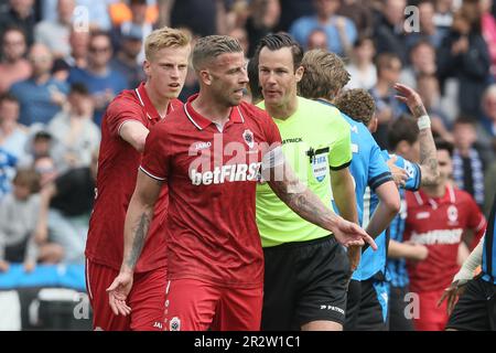 Brugge, Belgique. 21st mai 2023. Les joueurs d'Anvers semblent découragés après un match de football entre le Club Brugge et Royal Anvers, dimanche 21 mai 2023 à Bruges, le 4 jour des matchs des Champions de la première division du championnat belge de la Jupiler Pro League 2022-2023. BELGA PHOTO BRUNO FAHY crédit: Belga News Agency/Alay Live News Banque D'Images