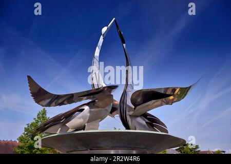 The Swan Fountain Bancroft Gardens, Stratford-upon-Avon, Angleterre ; Royaume-Uni Banque D'Images