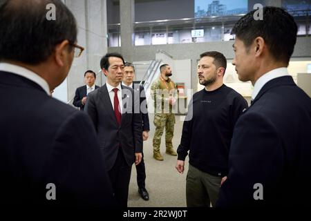 Ukraine le président Zelinsky rencontre G7 dirigeants mondiaux et appelle au soutien et à l'aide militaire dans la guerre de son pays avec Poutine et la Russie. Banque D'Images