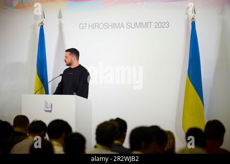 Ukraine le président Zelinsky rencontre G7 dirigeants mondiaux et appelle au soutien et à l'aide militaire dans la guerre de son pays avec Poutine et la Russie. Banque D'Images