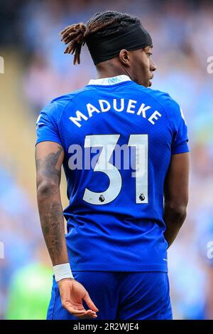Manchester, Royaume-Uni. 21st mai 2023. Le dos de Noni Madueke #31 du maillot de Chelsea pendant le match de la première Ligue Manchester City contre Chelsea au stade Etihad, Manchester, Royaume-Uni, 21st mai 2023 (photo de Conor Molloy/News Images) à Manchester, Royaume-Uni le 5/21/2023. (Photo de Conor Molloy/News Images/Sipa USA) crédit: SIPA USA/Alay Live News Banque D'Images