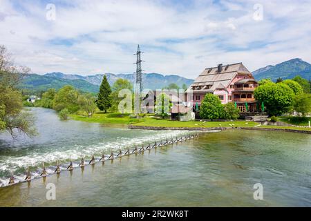 Bad Goisern am Hallstättersee: Râteau à bois au dépotion du lac Hallstätter Voir à Steeg, restaurant Steegwirt à Salzkammergut, Oberösterreich, Upper A Banque D'Images