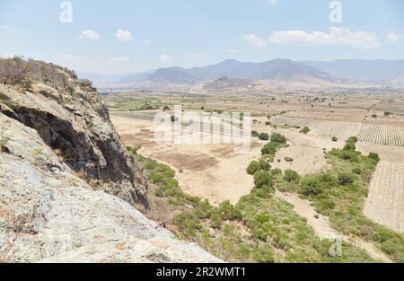 Les ruines de Zapotec anciennes de Yagul, Oaxaca, qui abrite des ruines bien conservées et des vues magnifiques Banque D'Images