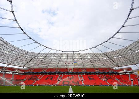 Leverkusen, Allemagne, 21.05.2023. Bayer 04 Leverkusen contre Borussia Mönchengladbach, football, 1. Bundesliga, 33. Matchday, saison 2022/2023. BAYARENA, LEVERKUSEN LES RÈGLEMENTS DFL INTERDISENT TOUTE UTILISATION DE PHOTOGRAPHIES COMME SÉQUENCES D'IMAGES ET/OU QUASI-VIDÉO. Credit: News NRW / Alamy Live News Banque D'Images