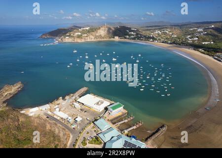 Terminal des navires au Nicaragua Resort San Juan Del sur vue aérienne de drone Banque D'Images