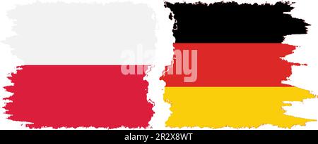 L'Allemagne et la Pologne grunge flags connection, Vector Illustration de Vecteur