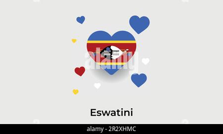 ESwatini pays coeur. Love eSwatini drapeau national illustration vectorielle Illustration de Vecteur