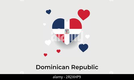 République Dominicaine pays coeur. Illustration vecteur drapeau national de la République dominicaine d'amour Illustration de Vecteur