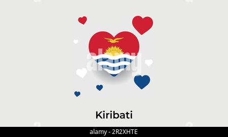 Kiribati Country Heart. J'adore l'illustration du vecteur du drapeau national de Kiribati Illustration de Vecteur