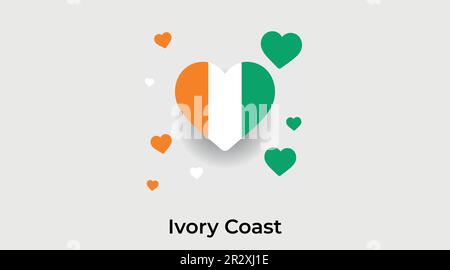 Côte d'Ivoire coeur de pays. Love Côte d'Ivoire drapeau national illustration vectorielle Illustration de Vecteur